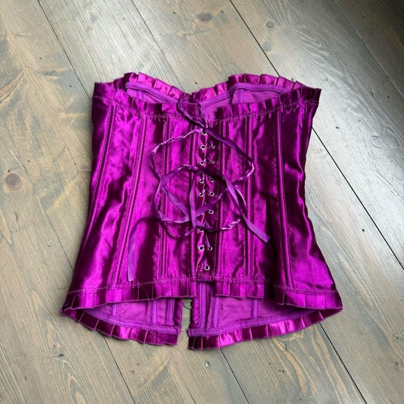 Vibrant Purple Corset with Rhinestone Detailing, Y2K Glam Size M - Picture 4 of 6